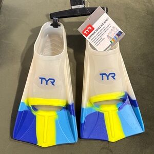 TYR Blue and Yellow Swim Fins